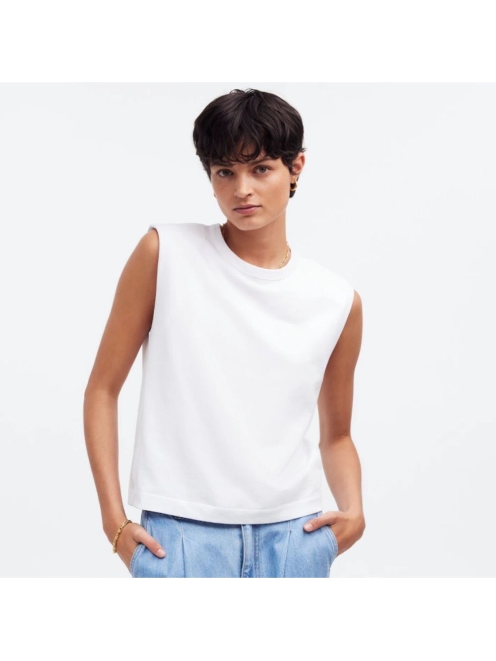 Madewell Top S Structured Muscle Tee White